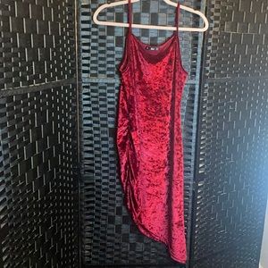 New Red Velvet Peekaboo Dress